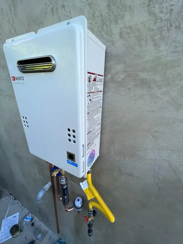 Tankless water heater installation for Navy homes